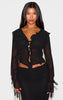 Chiffon Ruffle Tie Front Blouse