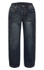 Indigo Pleat Side Wide Leg Jeans