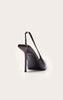 Chocolate Croc Heeled Sling Back Court Shoe