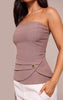 Petite White Trim Detail Asymmetric Bandeau Top