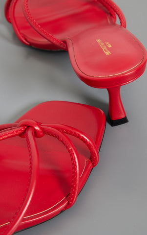 Scarlet Knot Square Mules