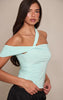 Double Layer Slinky Abstract Sleeve Detail Top
