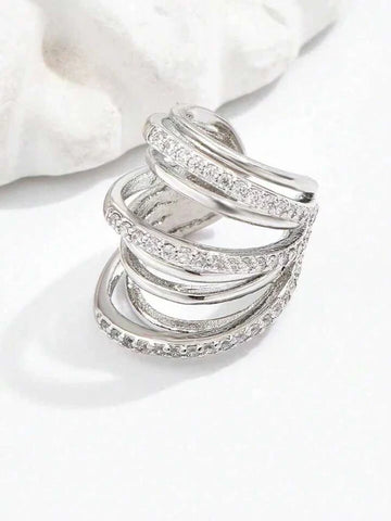 Sparkling Multi Row Crystal Ear Cuff – No Piercing Cartilage Ear Wrap