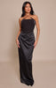 Black Woven Corset Halterneck Maxi Dress