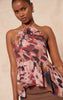 Multi Chiffon Printed Halterneck Top