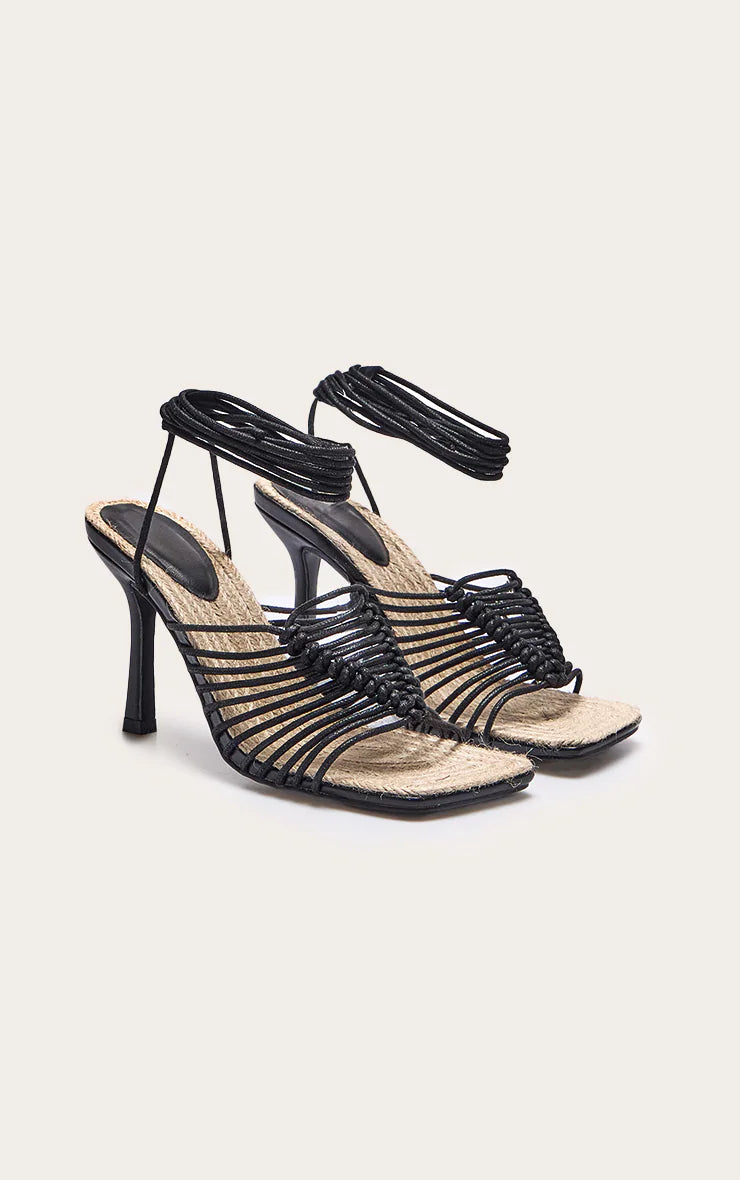 Knot & Lace Heeled Sandals