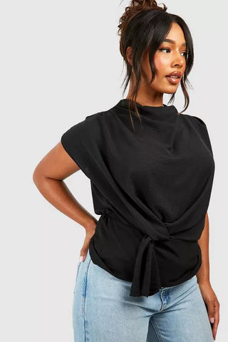 Chic Knot Draped Blouse