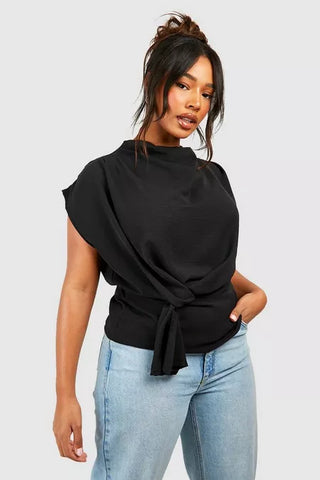 Chic Knot Draped Blouse