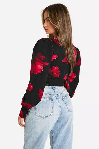 Floral Frill Corset Top