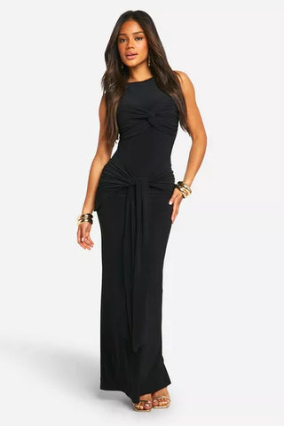 Twist & Ruche Racer Maxi Dress