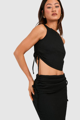 Tall Crinkle Asymmetric Top & Midaxi Skirt Co-ord