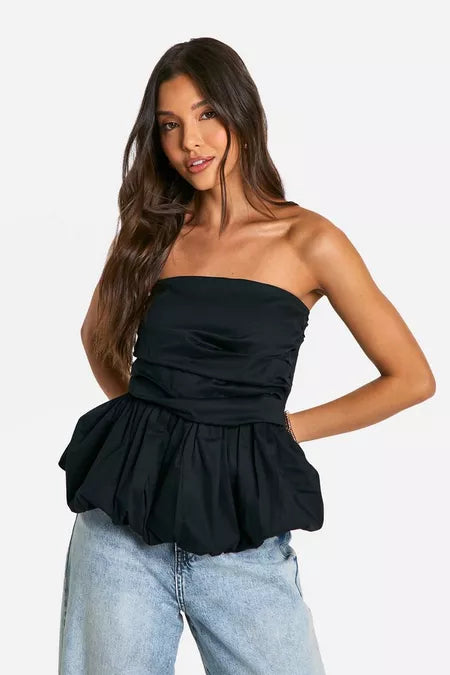 Voluminous Peplum Puff Top