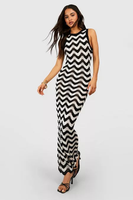 Chevron Crochet Maxi Dress