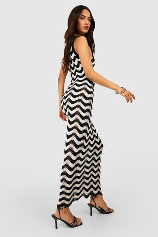 Chevron Crochet Maxi Dress