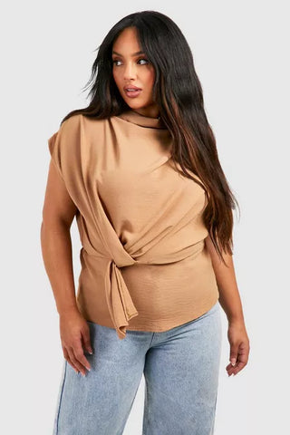 Chic Knot Draped Blouse