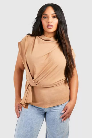 Chic Knot Draped Blouse