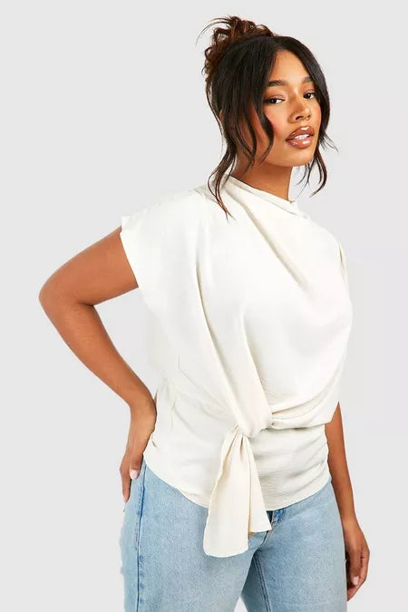 Chic Knot Draped Blouse