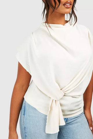 Chic Knot Draped Blouse