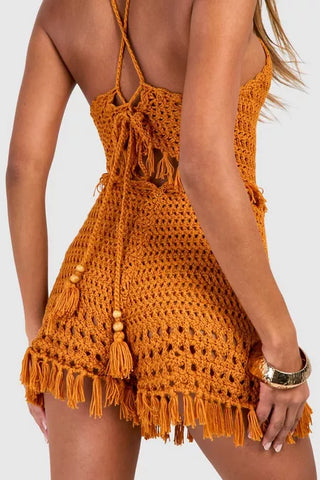 Luxe Crochet Tassel Top & Shorts Set