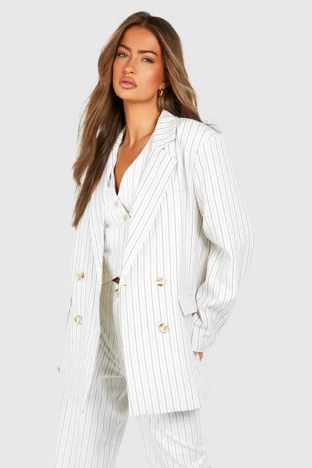 Metro Pinstripe Relaxed Blazer