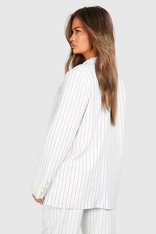 Metro Pinstripe Relaxed Blazer