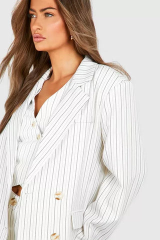 Metro Pinstripe Relaxed Blazer