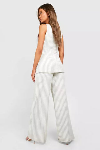 Pinstripe Textured Trousers