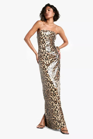 Luxe Wild Sequin Bandeau Maxi