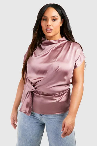 Chic Knot Draped Blouse