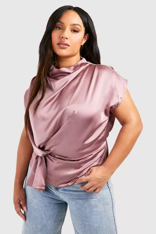 Chic Knot Draped Blouse