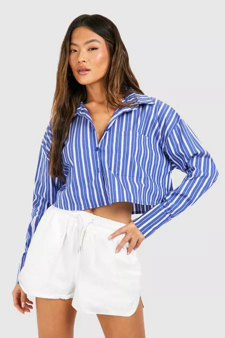 City Stripe Cropped Boxy Top