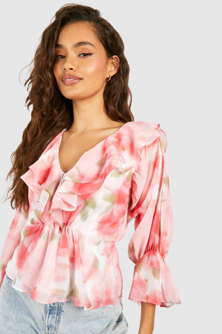 Misty Petals Ruffle Top