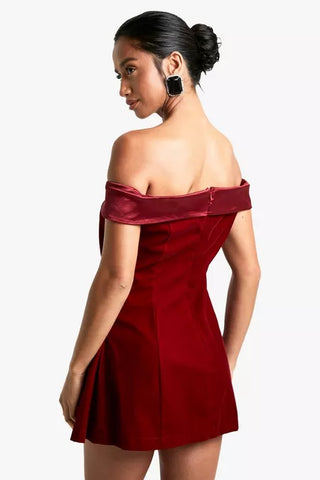 Luxe Velvet Off-Shoulder Mini Dress