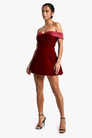 Luxe Velvet Off-Shoulder Mini Dress