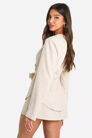 Marl Buckle Adorned Blazer