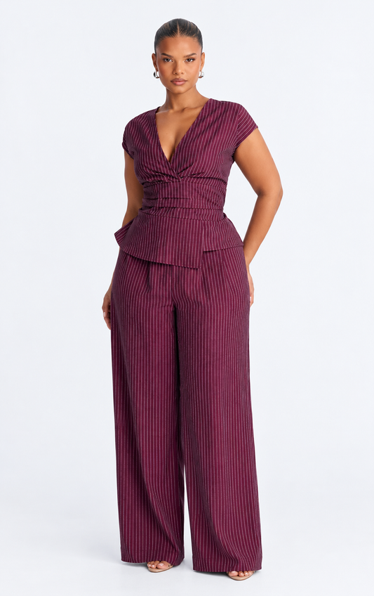 Locked In Pinstripe Pant Set