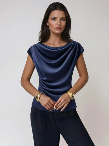 Bamboo Linen Blouse With Crinkle Collar