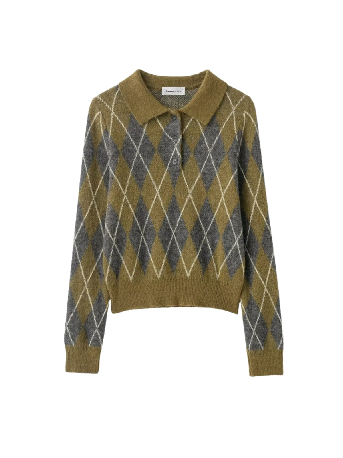 Diamond Patterned Knitted Sweater