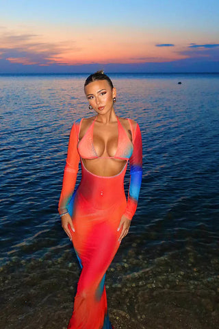 Summers In Tulum Mesh 3 Piece Sunsuit Set