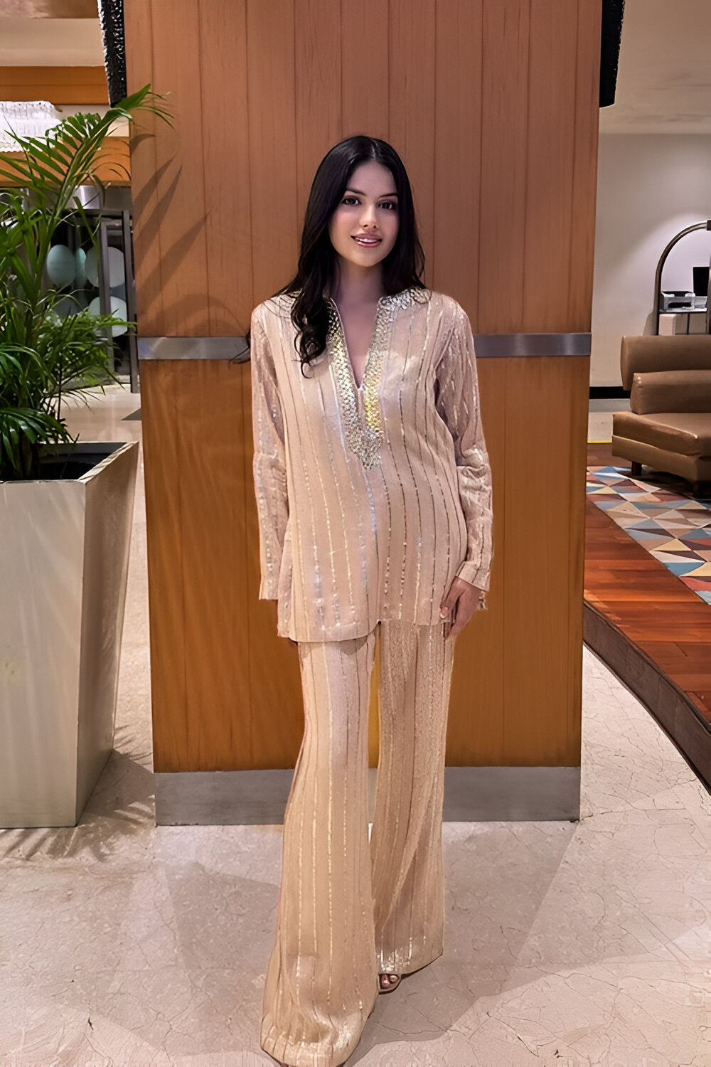Peach Embellished Co-ord