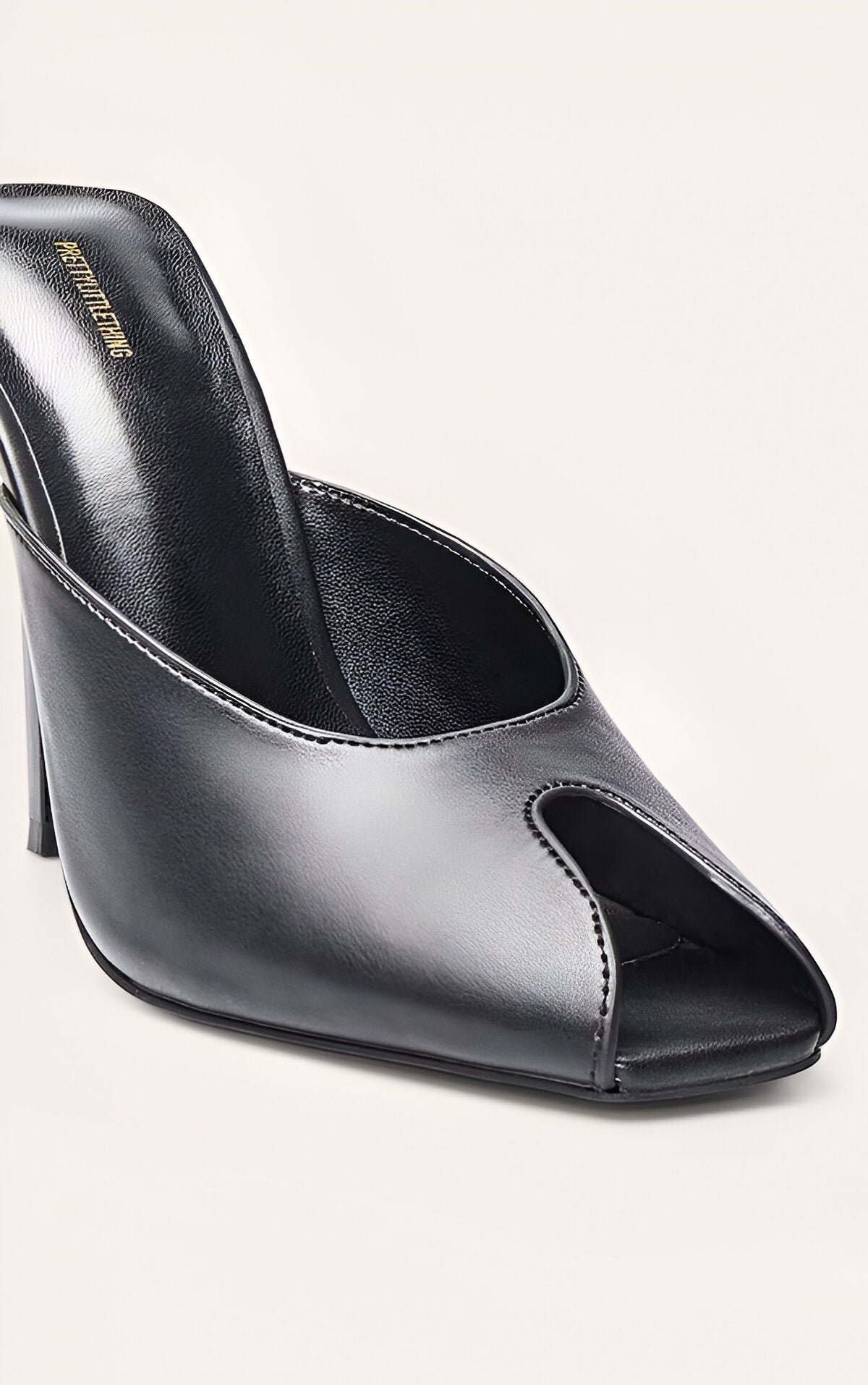 Peep Toe High Heeled Mules