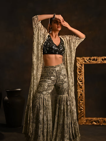 Printed Cape Set