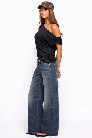 Rogue Distressed Low-Rise Jeans