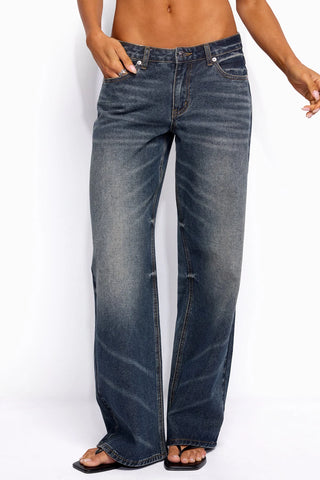 Rogue Distressed Low-Rise Jeans