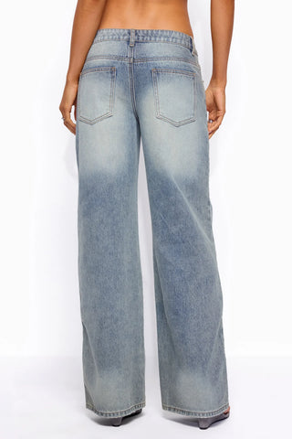 Rogue Distressed Low-Rise Jeans