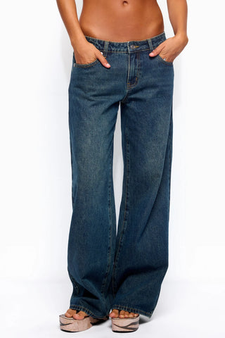 Rogue Distressed Low-Rise Jeans