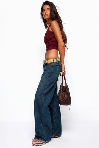 Rogue Distressed Low-Rise Jeans