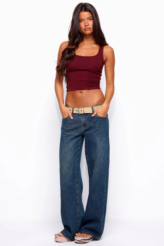 Rogue Distressed Low-Rise Jeans