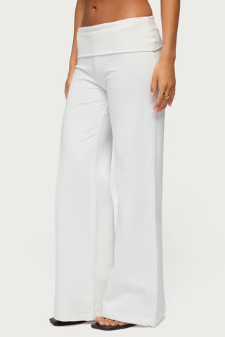 Wide Leg Foldover Pants