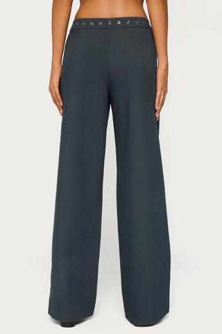 Ayve Eyelet Waist Straight Leg Pants